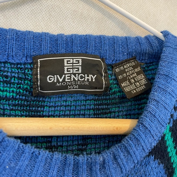 VINTAGE GIVENCHY | Givenchy Monsieur funky patterned knit crew neck sweater RARE - Picture 9 of 12